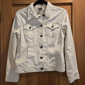 Eddie Bauer Off-White Denim Jacket Size: S
